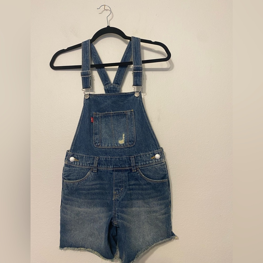 Levi's Kid Blue Jean Overall Shorts Size 12